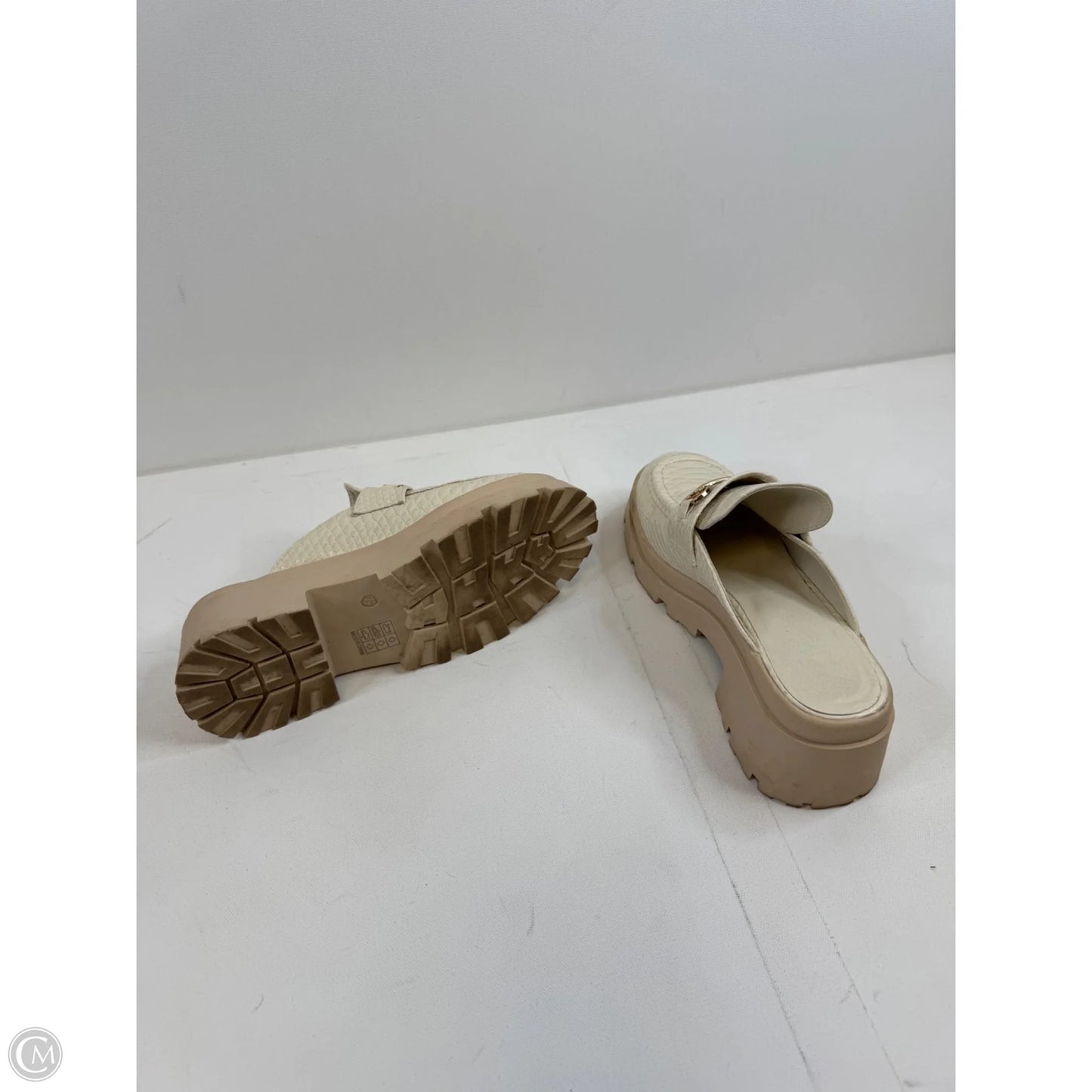 Shoes Heels Block By Clothes Mentor In Cream, Size: 7.5