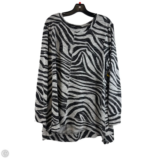 Top Long Sleeve By Zenergy By Chicos In Zebra Print, Size: Xl