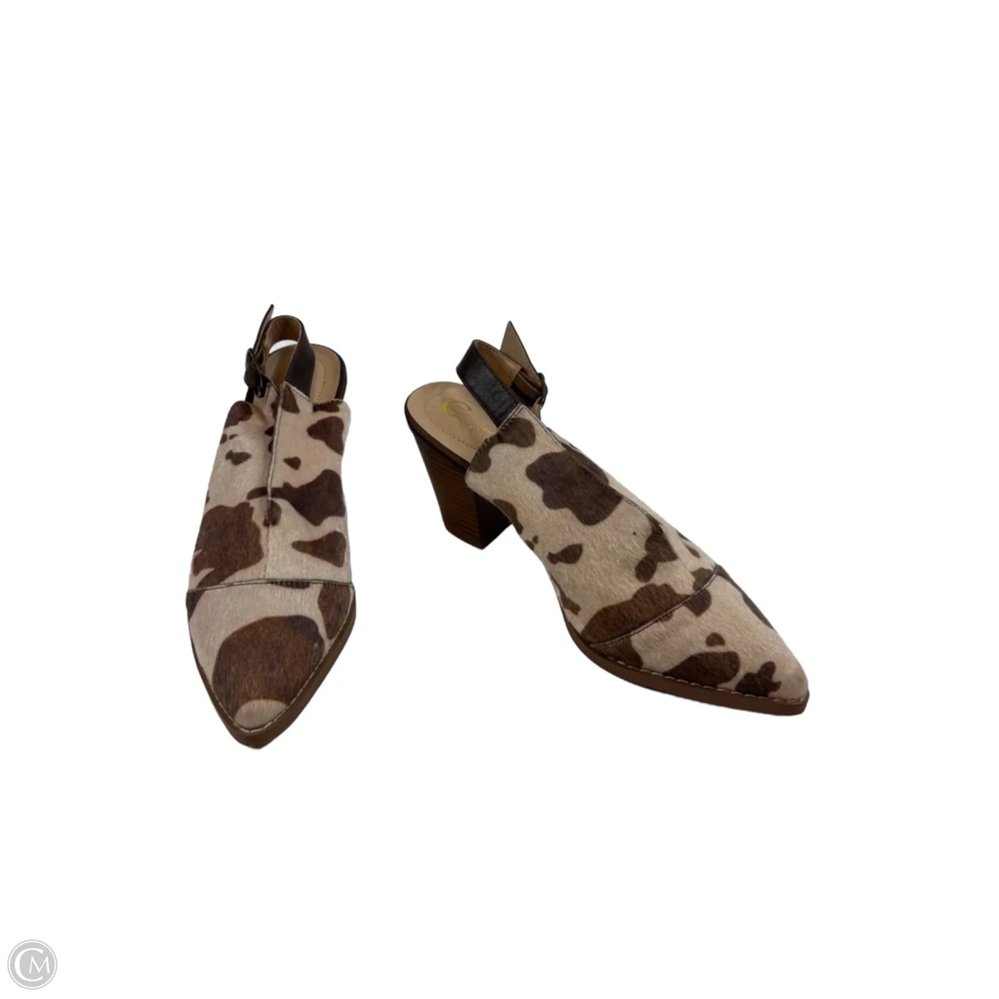 Shoes Heels Block By Clothes Mentor In Brown & Cream, Size: 8