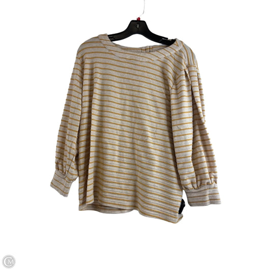 Top 3/4 Sleeve By Ro & De In Cream & Yellow, Size: L