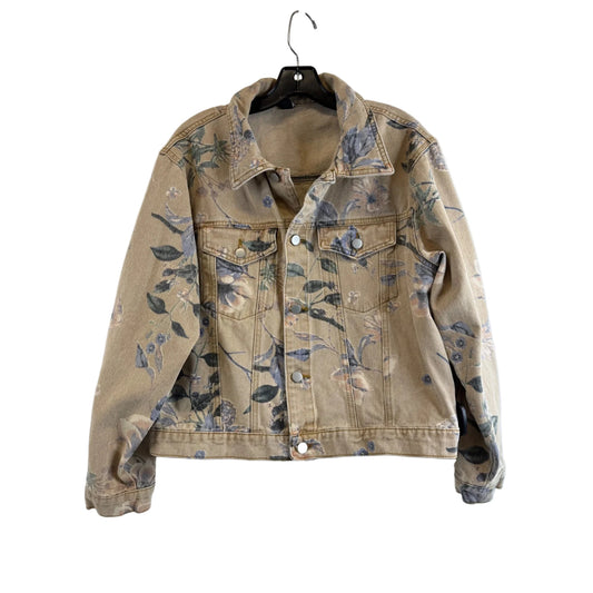 Jacket Denim By Dazy In Blue & Tan, Size: Xl