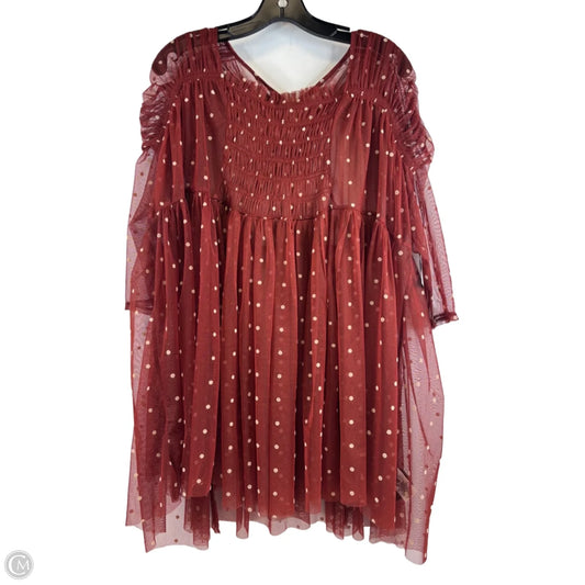 Top Short Sleeve By Free People In Polkadot Pattern, Size: S