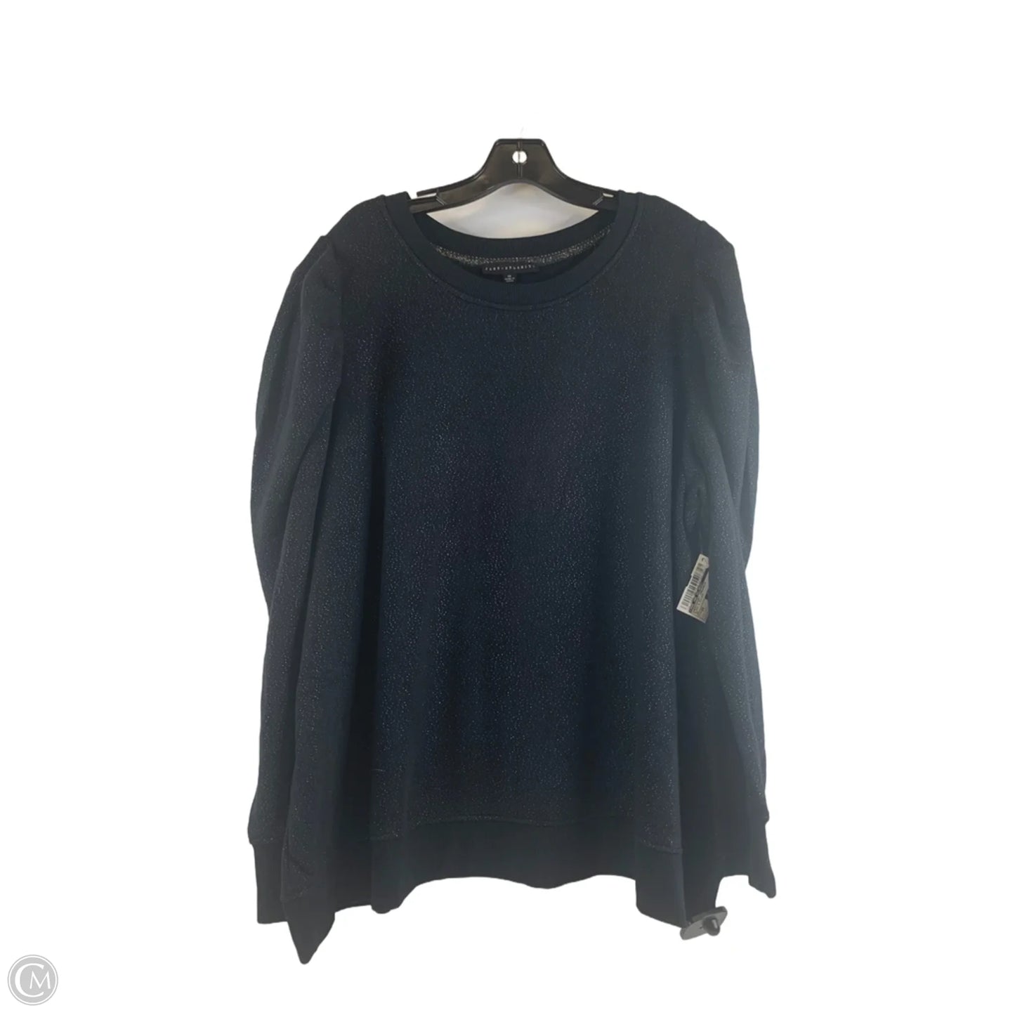 Sweatshirt Crewneck By Jane And Delancey In Black & Silver, Size: 2x