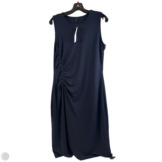 Dress Casual Midi By Ann Taylor In Navy, Size: M