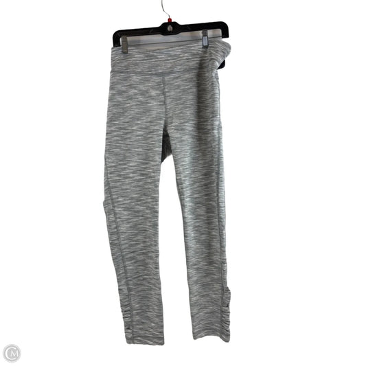 Athletic Leggings By Zenergy By Chicos In Grey & White, Size: L
