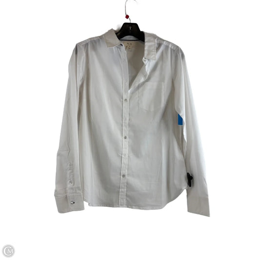 Top Long Sleeve By Per Se In White, Size: S