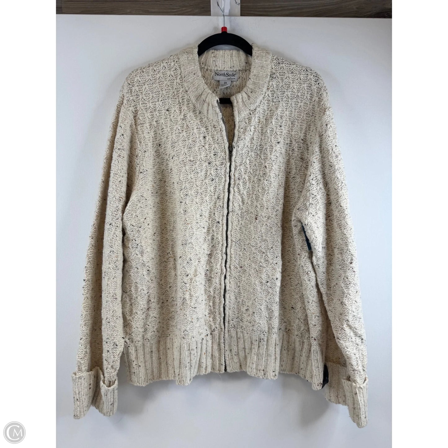Sweater Cardigan By Northstyle In Cream, Size: 2x