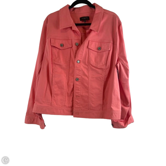 Jacket Denim By Talbots In Orange, Size: 3x