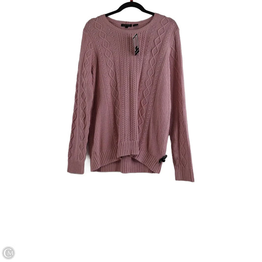Sweater By Jeanne Pierre In Pink, Size: L