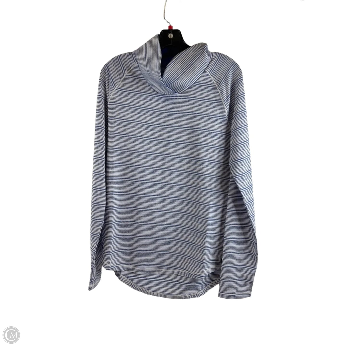 Athletic Top Long Sleeve Collar By Under Armour In Striped Pattern, Size: M