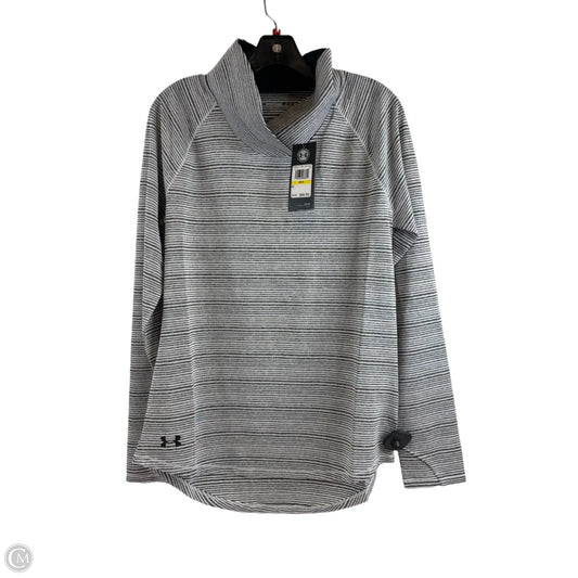 Athletic Top Long Sleeve Collar By Under Armour In Striped Pattern, Size: M