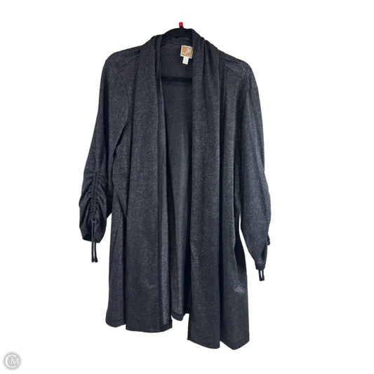 Cardigan By Jm Collections In Blue & Silver, Size: 2x