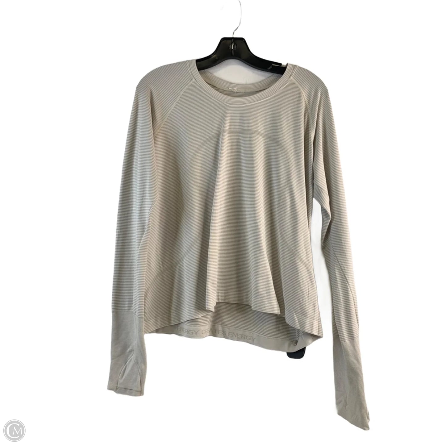 Athletic Top Long Sleeve Crewneck By Lululemon In Striped Pattern, Size: 14