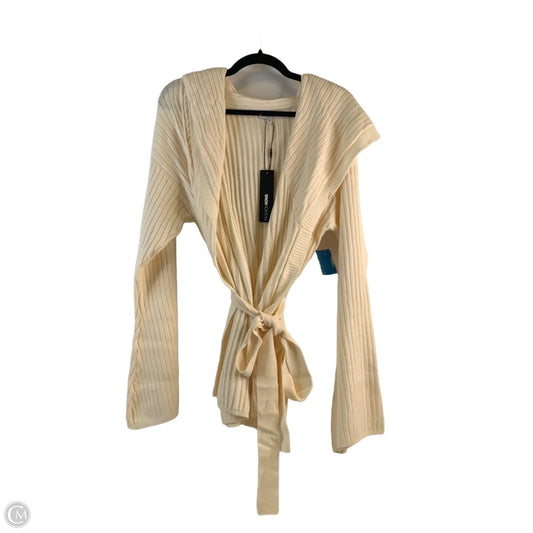 Sweater Cardigan By Fashion Nova In Cream, Size: M