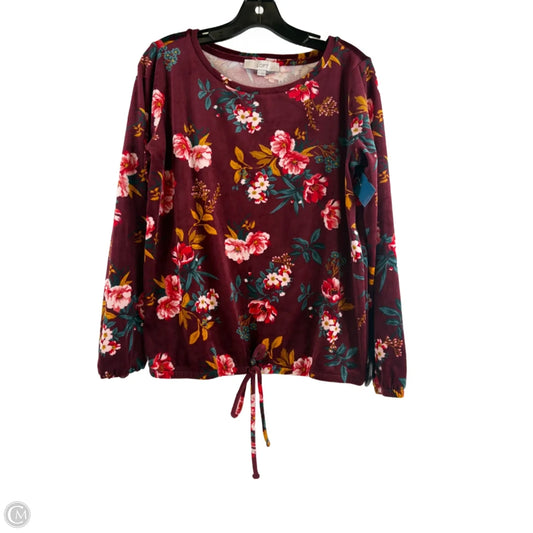 Top Long Sleeve By Loft In Floral Print, Size: S