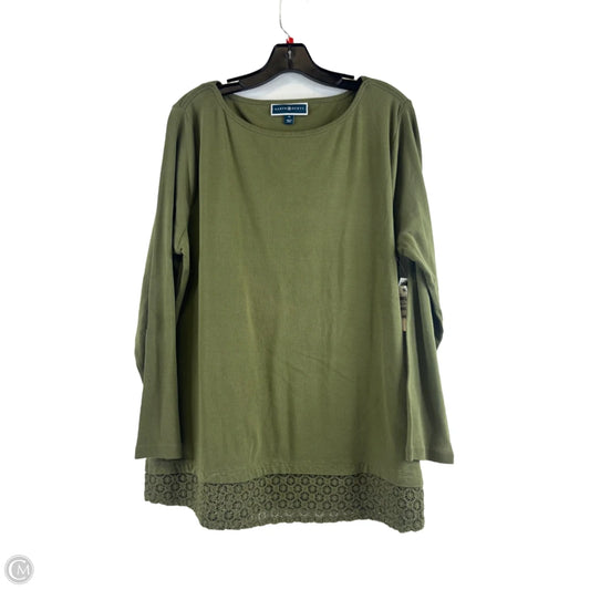 Top Long Sleeve By Karen Scott In Green, Size: Xl