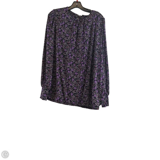 Top Long Sleeve By Lane Bryant In Black & Purple, Size: 1x