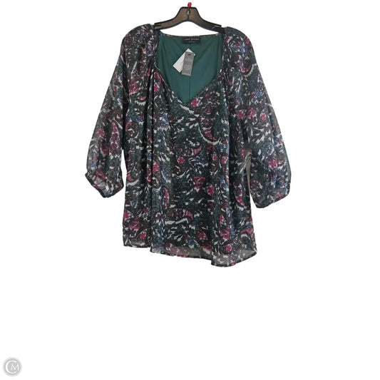 Top Short Sleeve By Lane Bryant In Green & Red, Size: 1x