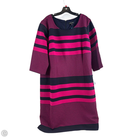 Dress Work By Tahari By Arthur Levine In Black & Pink, Size: 1x