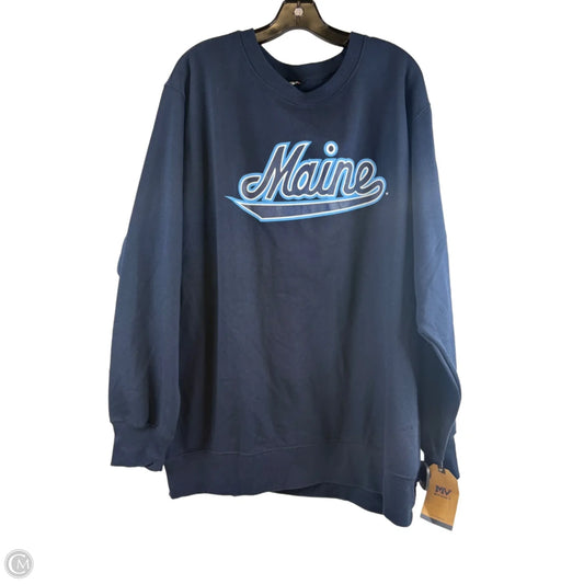Athletic Sweatshirt Crewneck By Clothes Mentor In Navy, Size: Xl