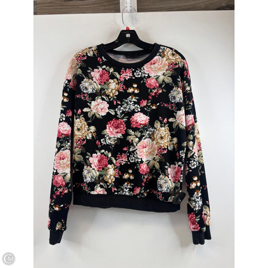 Top Long Sleeve By Shein In Black & Pink, Size: M