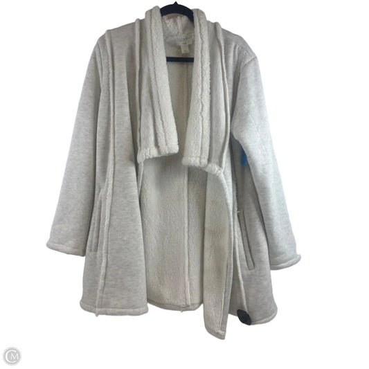 Jacket Shirt By Loft In Grey & White, Size: Xl