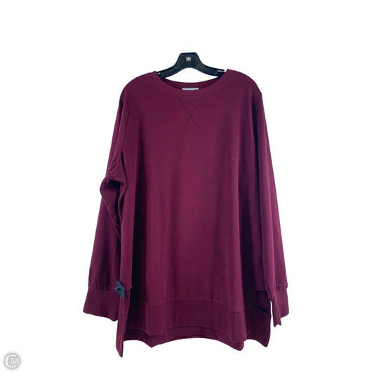 Top Long Sleeve By Clothes Mentor In Maroon, Size: 2x