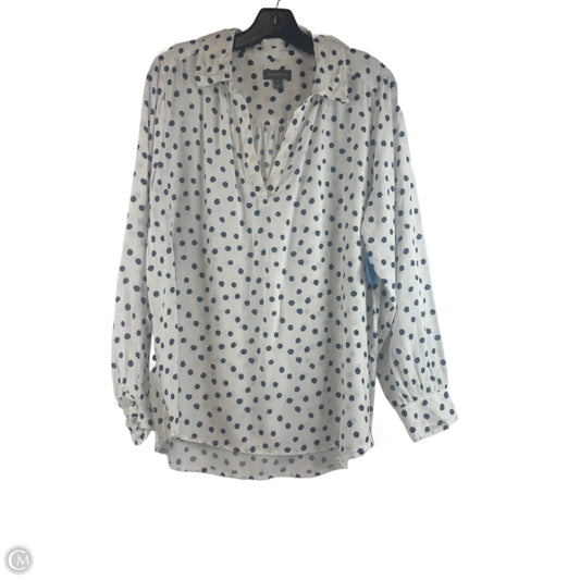 Top Long Sleeve By Style And Company In Blue & White, Size: 1x