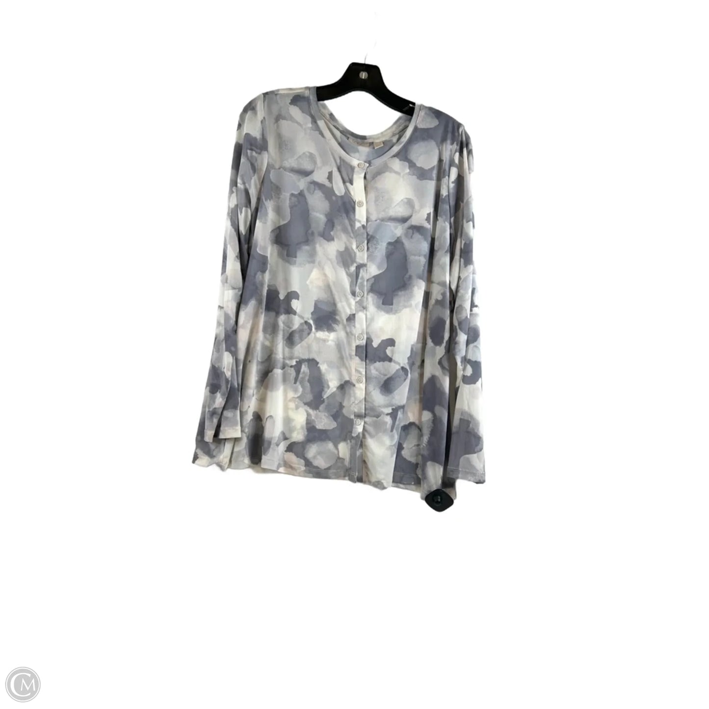 Top Long Sleeve By Logo In Grey & Tan, Size: Xl