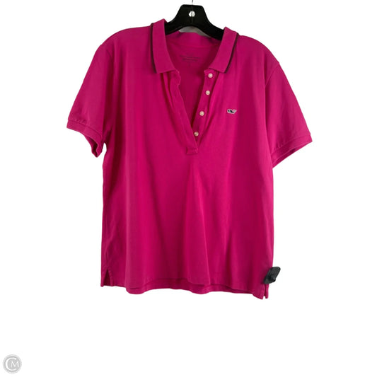 Top Short Sleeve By Vineyard Vines In Pink, Size: L
