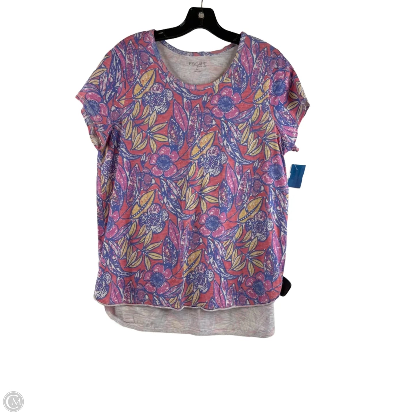 Top Short Sleeve By Clothes Mentor In Tropical Print, Size: M
