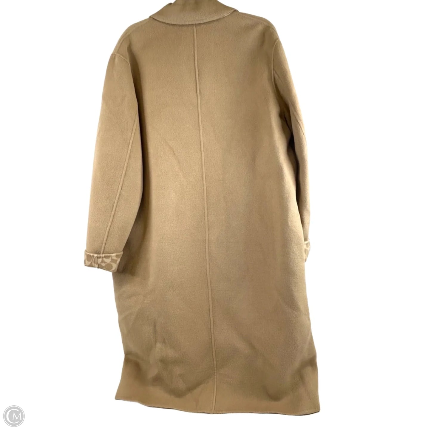 Coat Designer By Coach In Tan, Size: L
