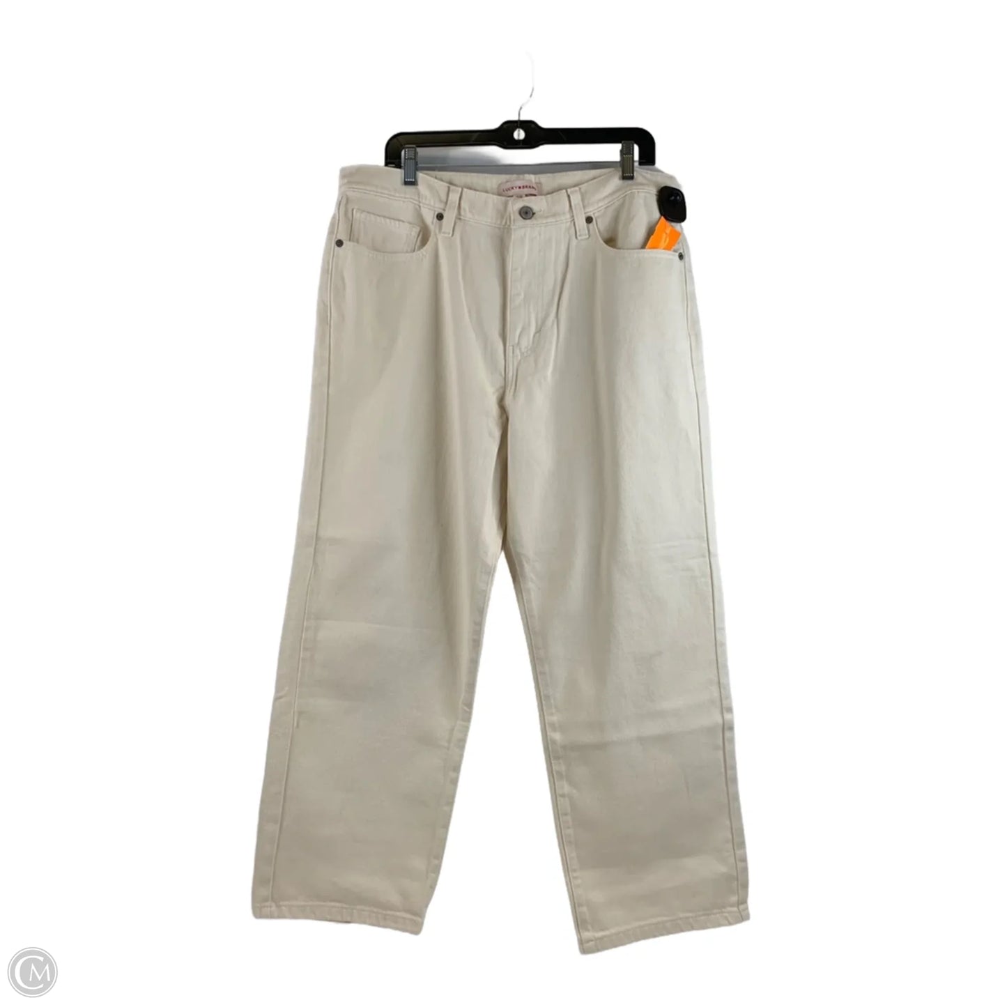 Jeans Cropped By Lucky Brand In Cream, Size: 14
