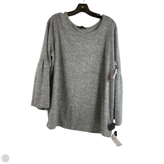 Top Long Sleeve By Signature Studio In Grey, Size: 2x