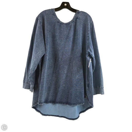 Top Long Sleeve By Jane And Delancey In Blue Denim, Size: 3x