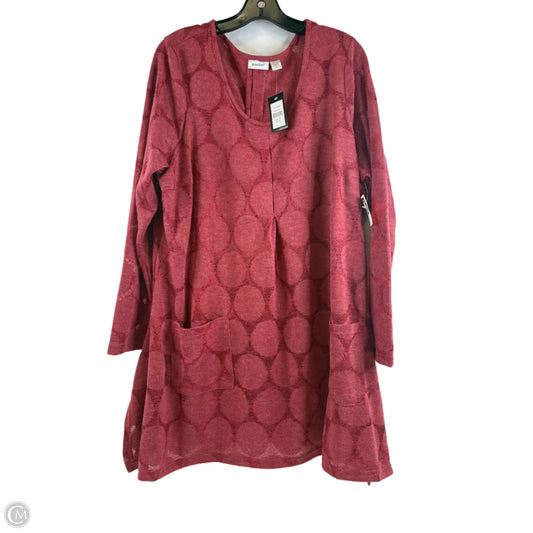 Tunic 3/4 Sleeve By Avenue In Red, Size: 2x