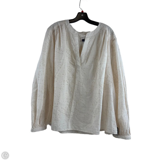 Top Long Sleeve By Universal Thread In Cream, Size: Xxl