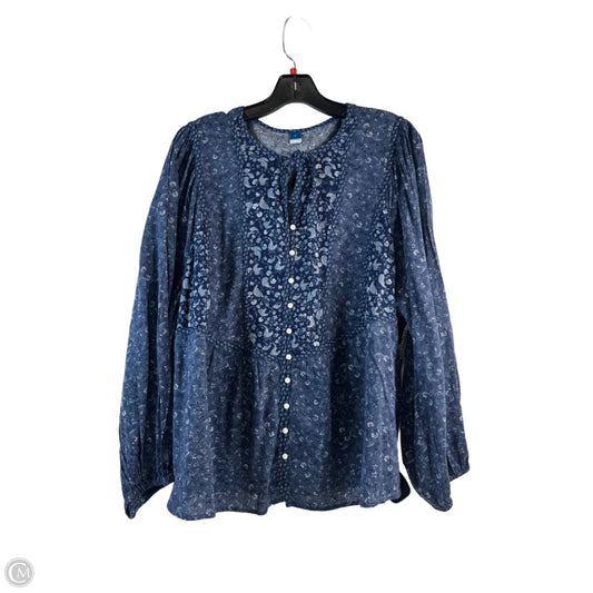 Top Long Sleeve By Old Navy In Blue, Size: Xl