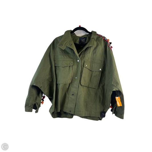 Jacket Denim By Zara In Green Denim, Size: M