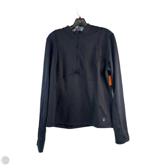 Athletic Top Long Sleeve Collar By Spyder In Black, Size: Xl