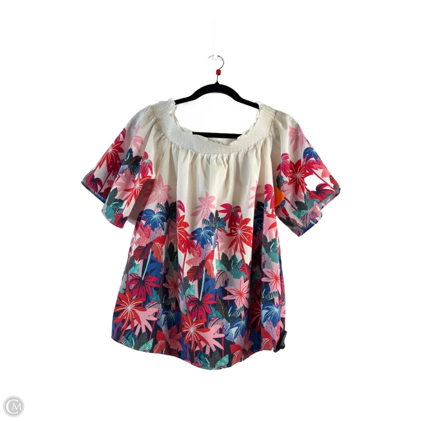 Top Short Sleeve By Clothes Mentor In Floral Print, Size: M