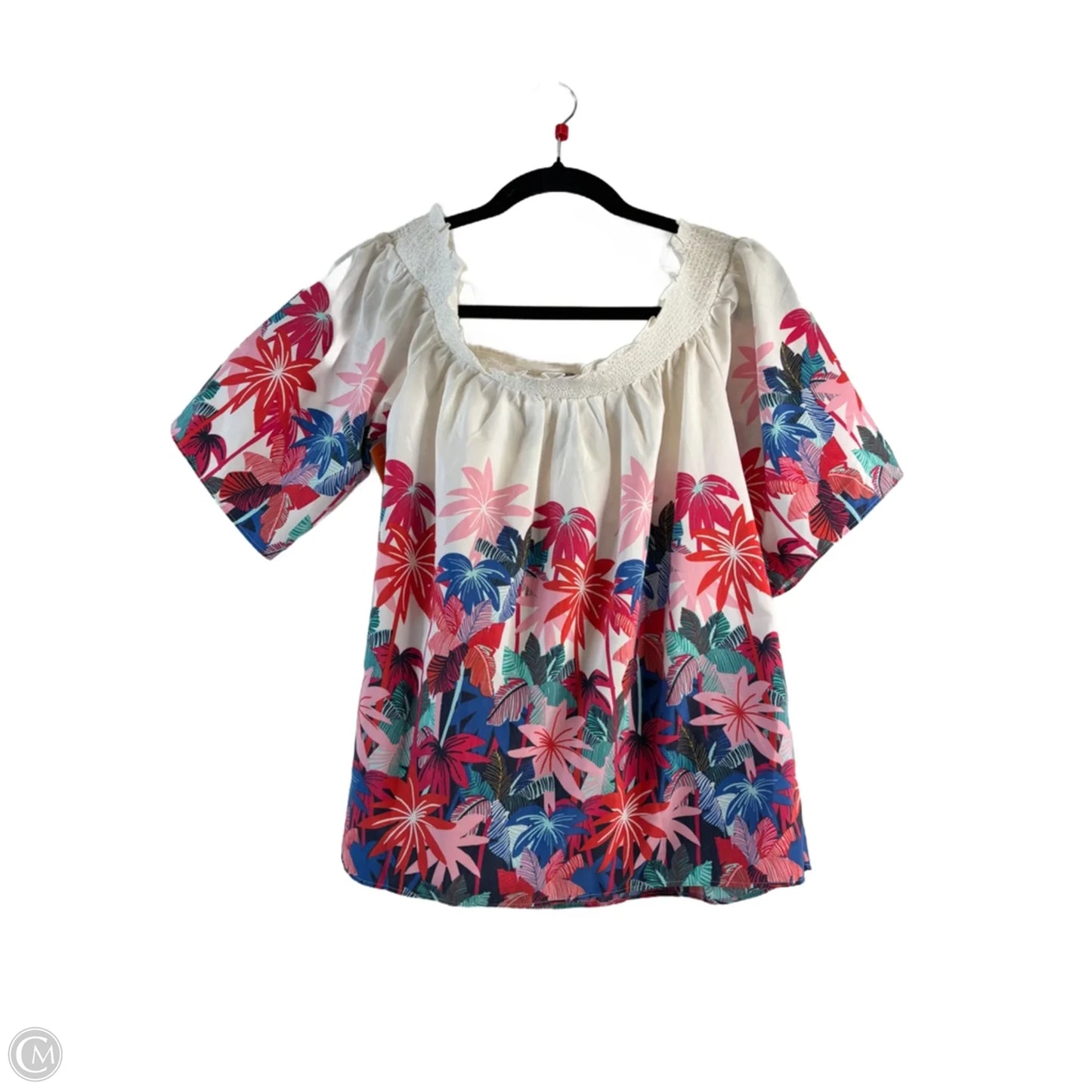 Top Short Sleeve By Clothes Mentor In Floral Print, Size: M