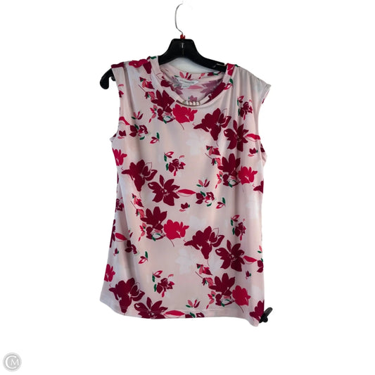 Top Short Sleeve By Liz Claiborne In Pink & Red, Size: M