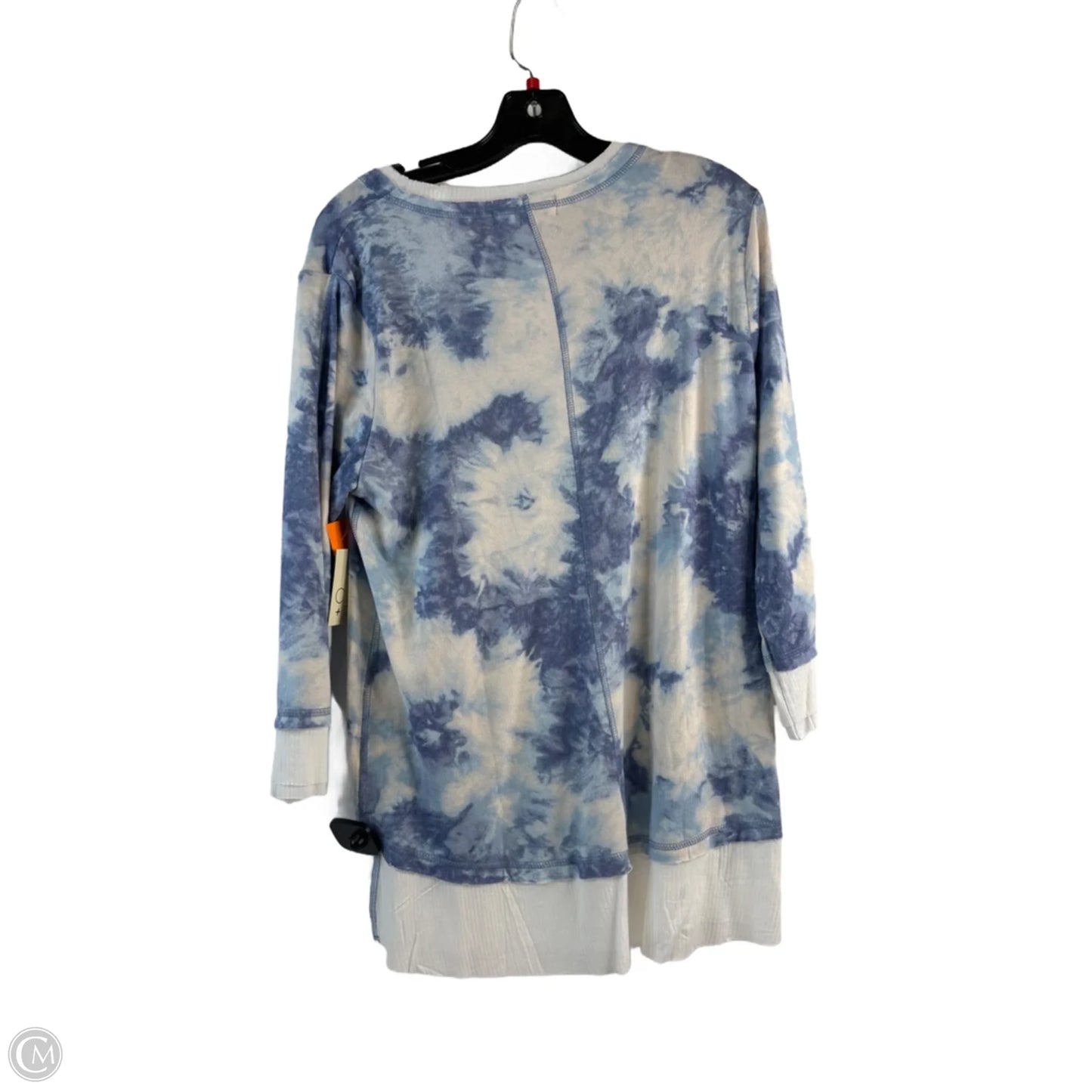 Top 3/4 Sleeve By Clothes Mentor In Blue & Cream, Size: M