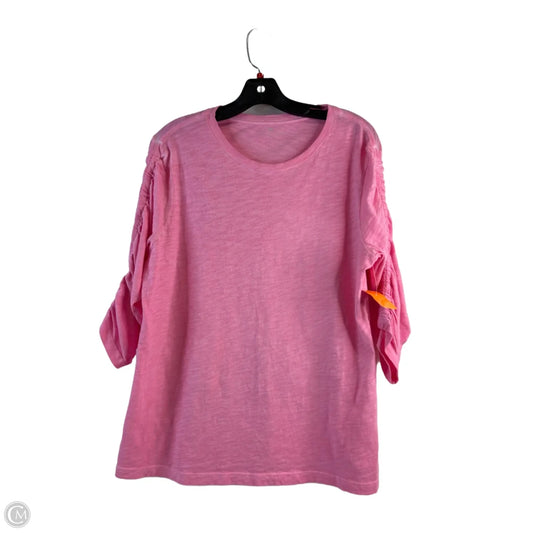 Top Short Sleeve By Elliott Lauren In Pink, Size: L