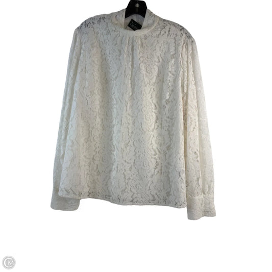 Top Long Sleeve By Lauren By Ralph Lauren In White, Size: Xl