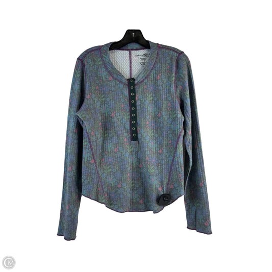 Top Long Sleeve By Natural Life In Blue & Green, Size: L