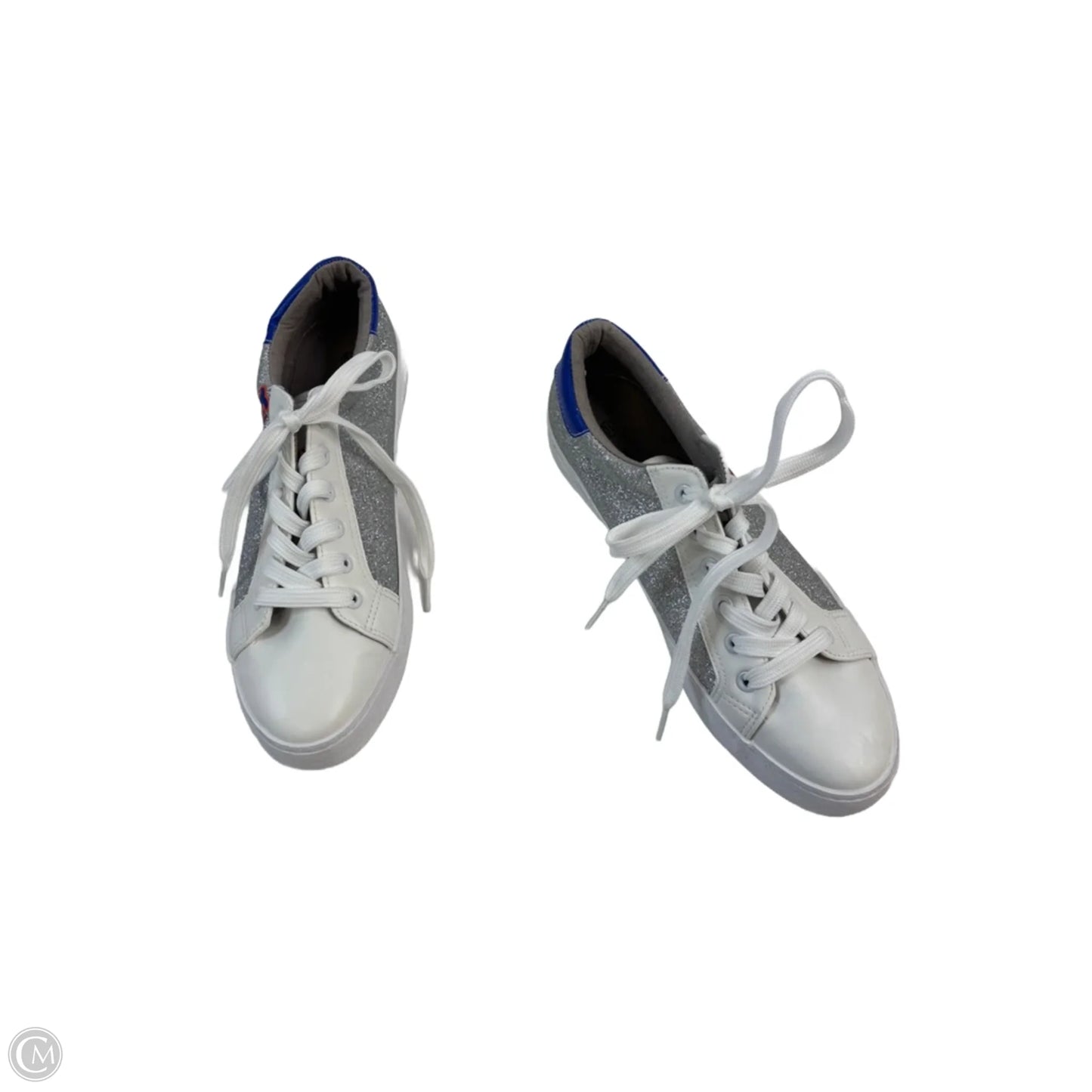 Shoes Sneakers By Clothes Mentor In Silver & White, Size: 10