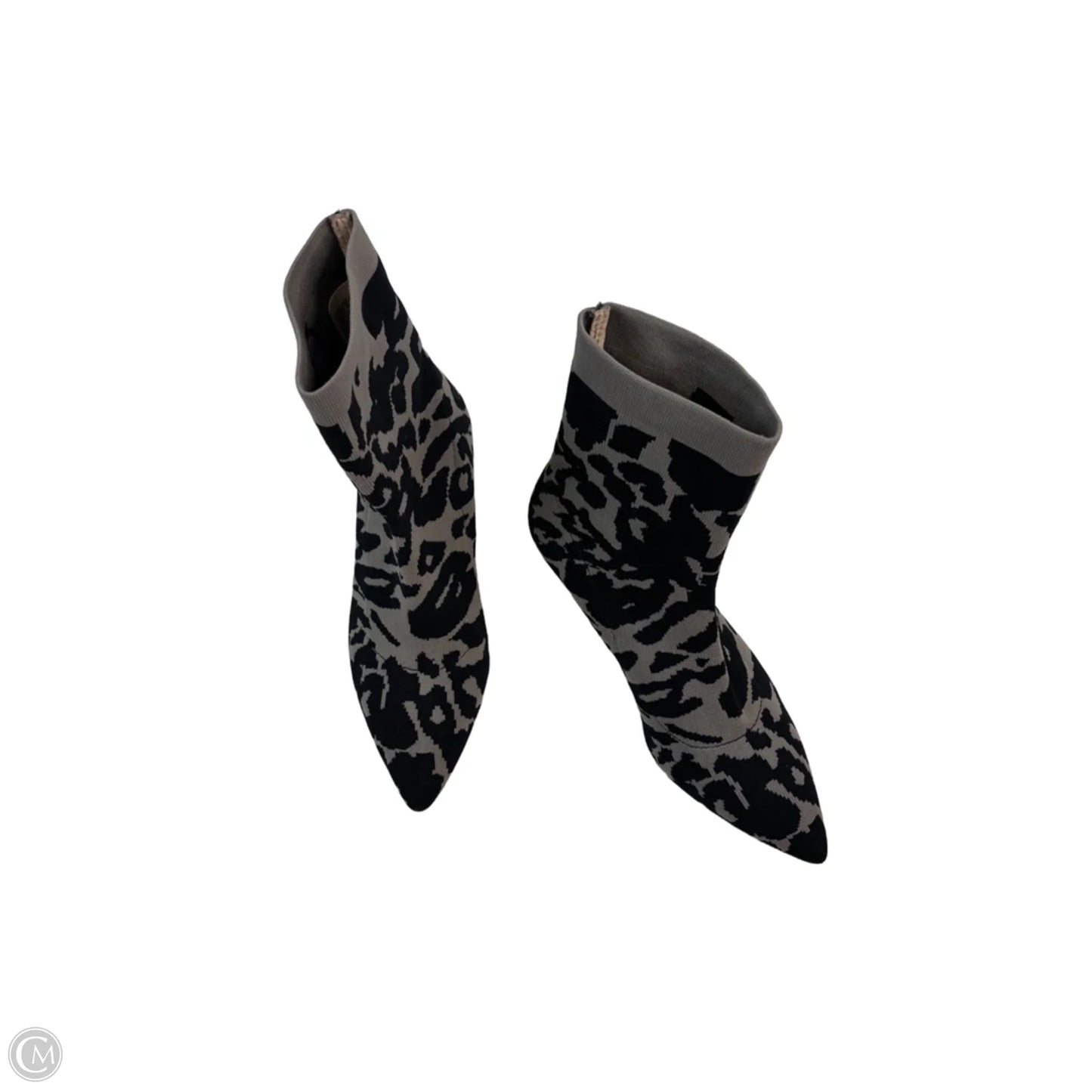 Boots Ankle Heels By Clothes Mentor In Black & Grey, Size: 6