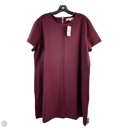 Dress Casual Midi By Loft In Maroon, Size: Xl